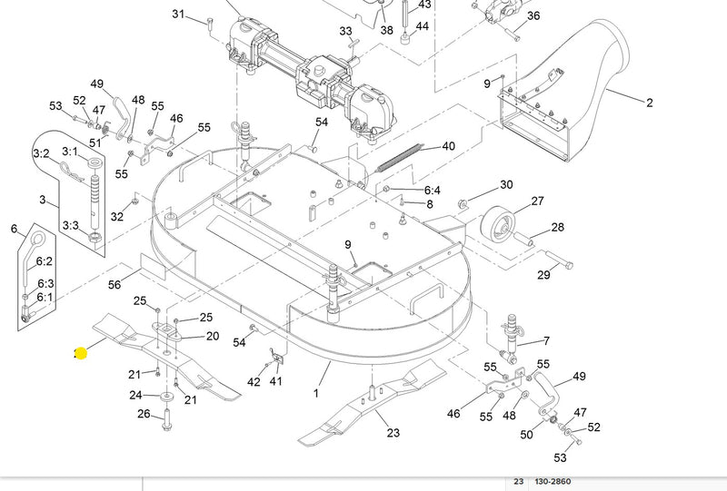 Toro OEM Right-Hand Mower Deck Blade 130-2859 fits 42" Z Master 8000 series.