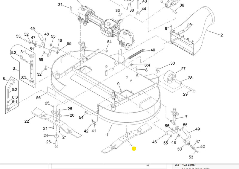 Toro OEM Left-Hand Mower Deck Blade 130-2860 fits 42" Z Master 8000 series.