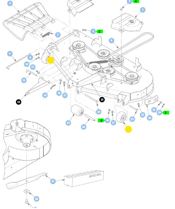 Hustler OEM 604780 Anti-Scalp Wheel Fits Hustler Trimstar, Raptor SDX/XDX and FasTrak Models.