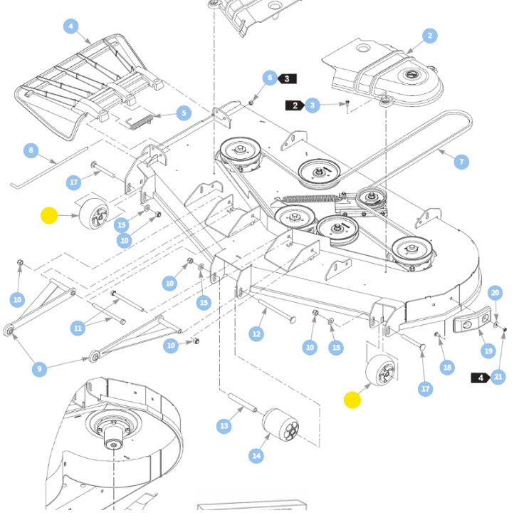 thumbnail image 2 of HQS 4-Pack Deck Wheels For Hustler Mower – Fits Raptor SD, Super Z, Sport, FasTrak SD (MPN 788166) 2 of 3