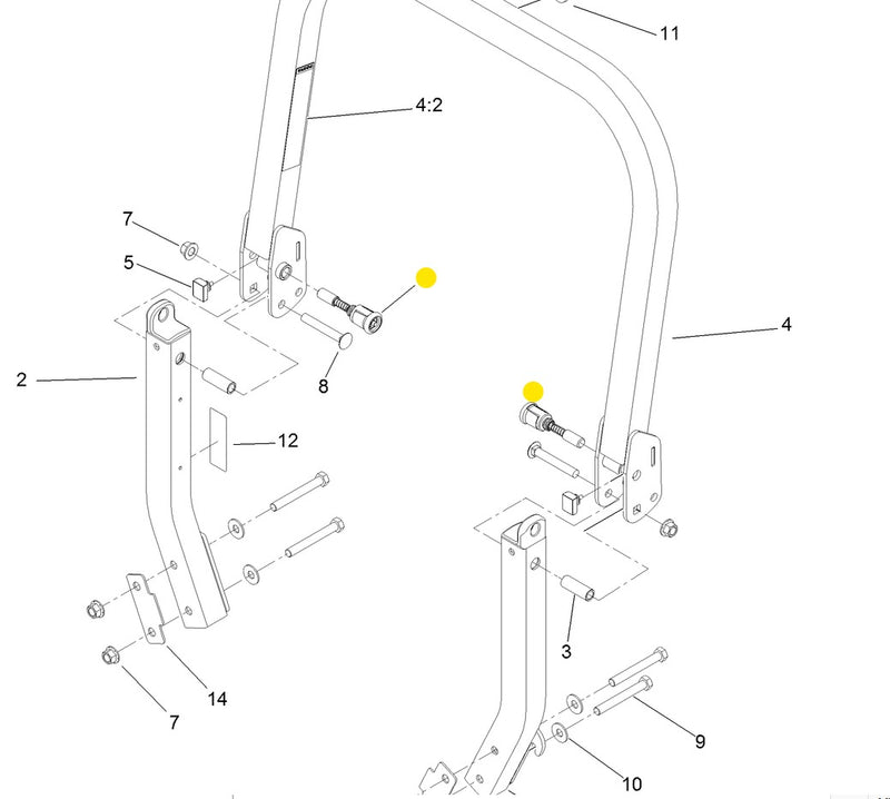 Toro OEM Roll Bar Spring Pin 116-0104 for Titan HD, Z Master 2000, 3000, 5000, 6000, and 7500 series ROP'S