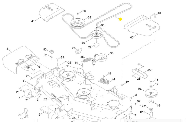 Toro OEM 132-5982 Mower Deck Belt fits 60 in. ZMASTER 3000, 5000, and 6000 series.