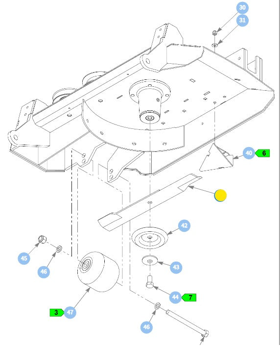 Hustler OEM 601012 LOW-FLO/FUSION Mower Deck Blades Fits 54" Hustler Models and SUPER 88" Models.