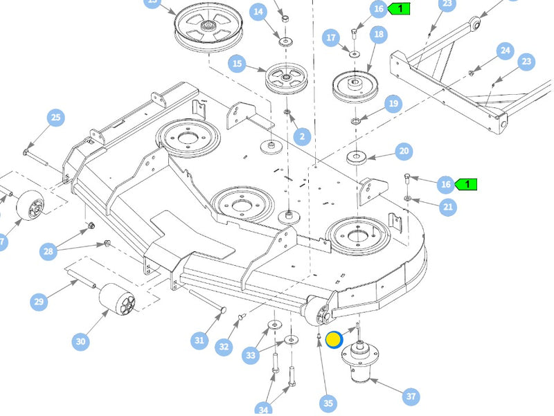 Hustler OEM 212472 Fits Hustler X-ONE, X-RIDE, Super Z, Super Z HD, Super DZ, Super 104, Super 88, Super SF and Super S Models.
