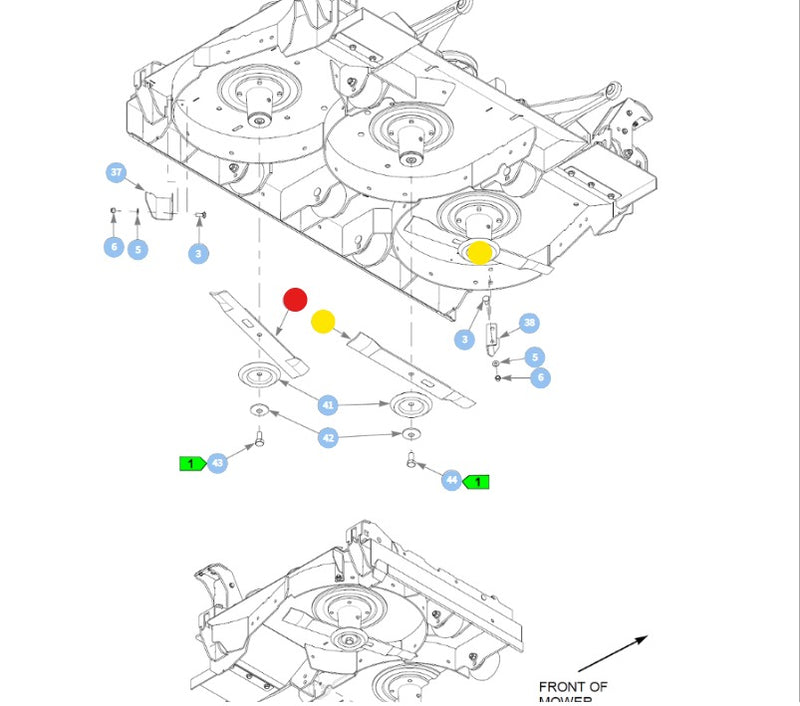 Hustler OEM 794230 Gator Blades fits Super 104", 42" and 60" Side and Rear Discharge Models.