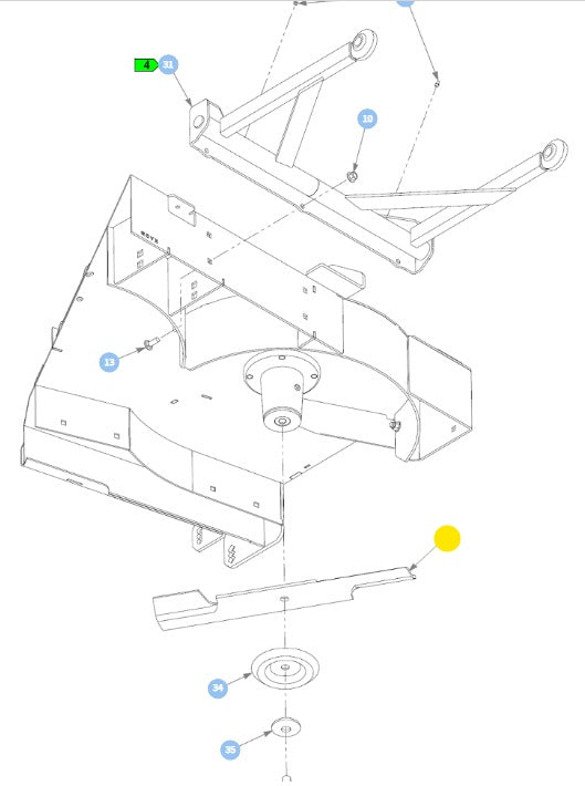 Hustler OEM 794685 HI-FLO/FUSION Mower Deck Blades fits Fits 42" and 60" Mower Deck with Exception of the Trimstar and Rear Discharge Models..