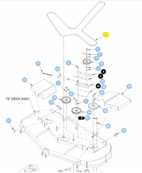 Hustler OEM 784207 Mower Deck Belt Fits Hustler Early Model Side Disch
