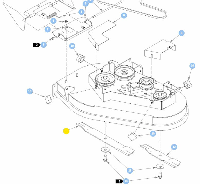 Hustler OEM Recycler/Mulching Mower Blade 794214 Fits Super 104", 36" Trimstar, 42" Raptor SD, 60" Models (With Exception of Super SF).