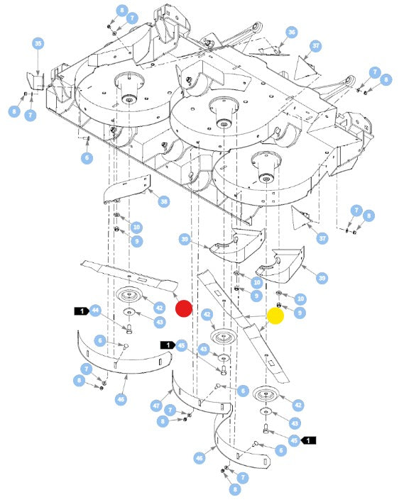 Hustler OEM Recycler/Mulching Mower Blade 794214 Fits Super 104", 36" Trimstar, 42" Raptor SD, 60" Models (With Exception of Super SF).