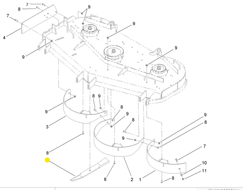 Toro OEM Recycler/Mulching Mower Blade 140-4859 for 52" Toro Grandstand and Z Master series.