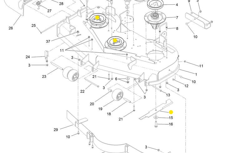 Toro OEM 105-7796-03 Atomic (Gator) Mower Deck Blades fits 36" and 52" Proline, Grandstand and Z Master series.