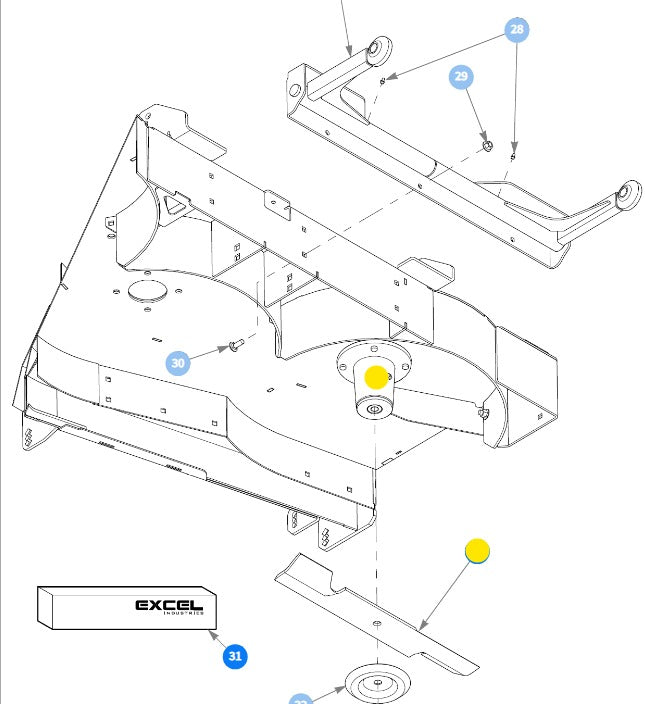 Hustler OEM 794867 Gator Mower Deck Blade Fits Hustler 72" Super Z, Super HD, and Super DZ Rear Discharge Models, and Super 104.