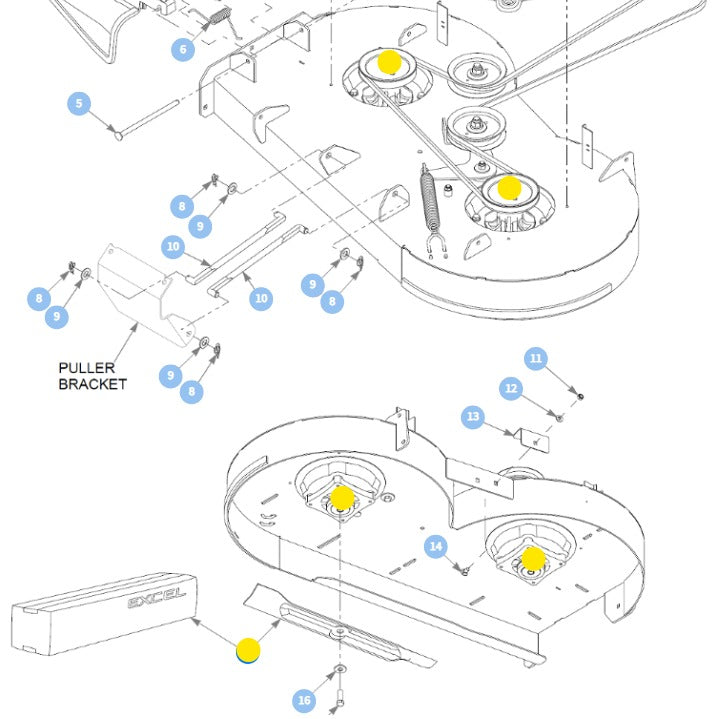 Hustler OEM 607280 MEDIUM-FLO Mower Deck Blades Fits 42" Dash and Dash XD.