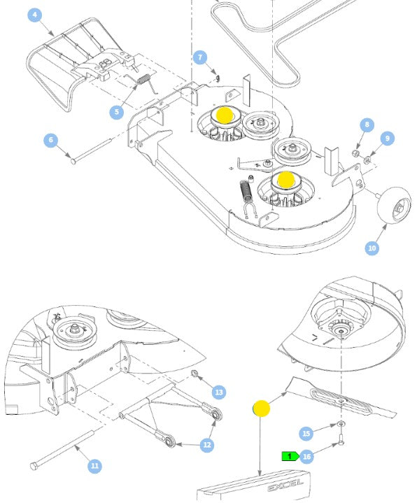 Hustler OEM 607281 MEDIUM-FLO Mower Deck Blades Fits 34" Dash, Dash XD and Surfer Pro.