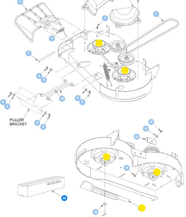 Hustler OEM 607281 MEDIUM-FLO Mower Deck Blades Fits 34" Dash, Dash XD and Surfer Pro.