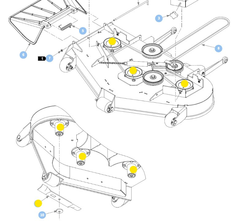 Hustler OEM 603995 MEDIUM-FLO Mower Deck Blades Fits 36" and 52" Raptor, Raptor SD, Raptor SDX, and 52" Super S.