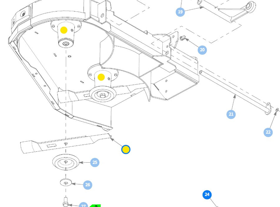 Hustler OEM 785436 Gator Blades Fits 36