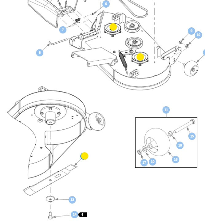 Hustler OEM 785436 Gator Blades Fits 36" and 52" Raptor, Raptor SD, Raptor SDX, Trimstar, Super S, and X-ONE Models.