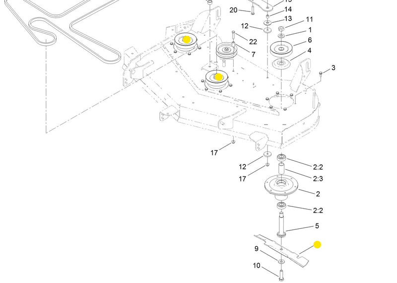 Toro OEM 117-7277-03 HI-FLO Mower Deck Blades fits Toro 48" Timecutters, Titans and Z Master 2000 Model 74141.