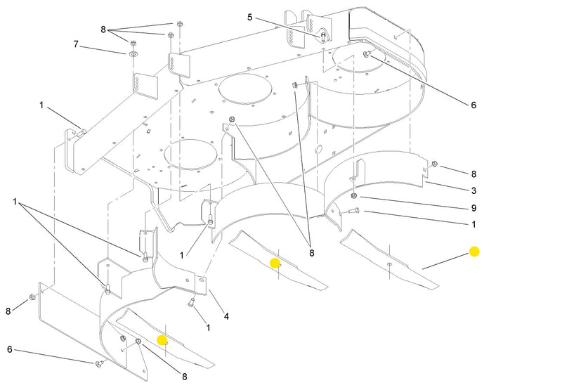 Toro OEM Recycler/Mulching Mower Blade 107-3196-03 fits 48" Toro Proline - Walkbehind, Grandstand and Z Master series.