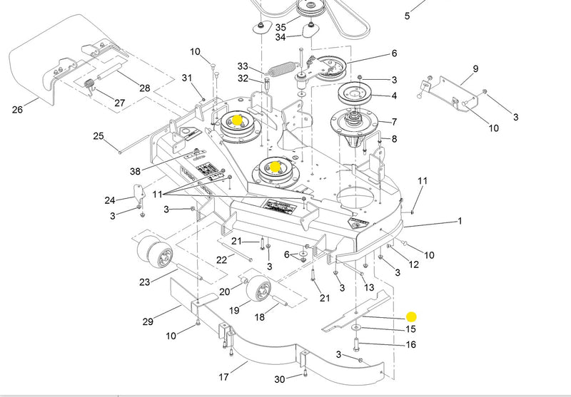 Toro OEM 107-3193-03 LOW-FLO Mower Deck Blades fits 48" Toro Proline - Walkbehind, Grandstand and Z Master series.