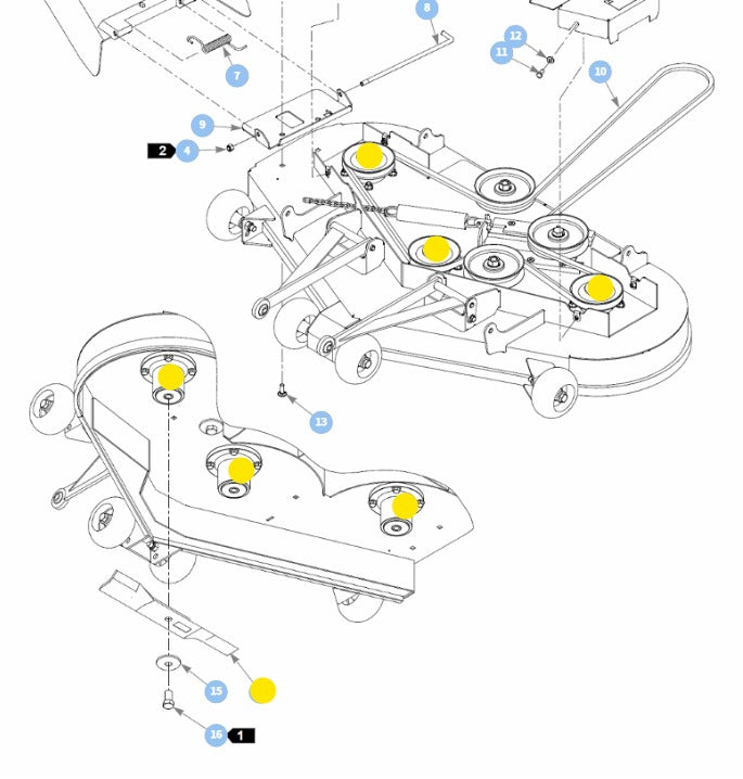 Hustler OEM 601014 LOW-FLO/FUSION Mower Deck Blades Fits 48" Raptor, FasTrak, Super S, and Trimstar Models.