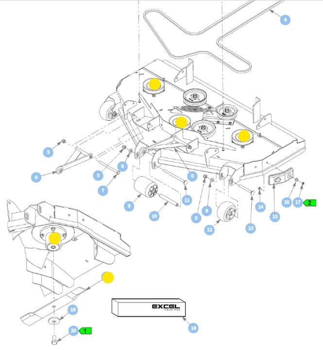 Hustler OEM Recycler/Mulching Mower Blade 796623 Fits the 48" Dash, Raptor, FasTrak, Trimstar, Surfer PRO, Super S Models.