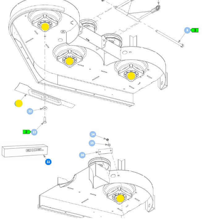 Hustler OEM 607558 Standard/LO-LIFT Mower Blade Fits 48" Dash, Dash XD, Raptor XD, Surfer PRO.