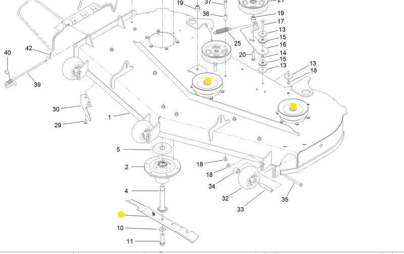 Toro OEM 138-8890-03 HI-FLO Mower Deck Blades fits 60" Proline series, (Model 44430, 44460).