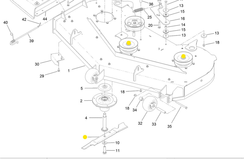 Toro OEM 138-8889-03 HI-FLO Mower Deck Blades fits 54" Proline series, (Model 44427, 44454).