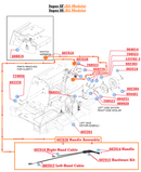 Hustler OEM 607917 Left-Side Park Brake Cable (Fits Parking Brake Handle 607914 and Complete 607638 Park Brake and Cable Assembly) Fits Hustler Super SF (All Models) and Super 88 (All Models).