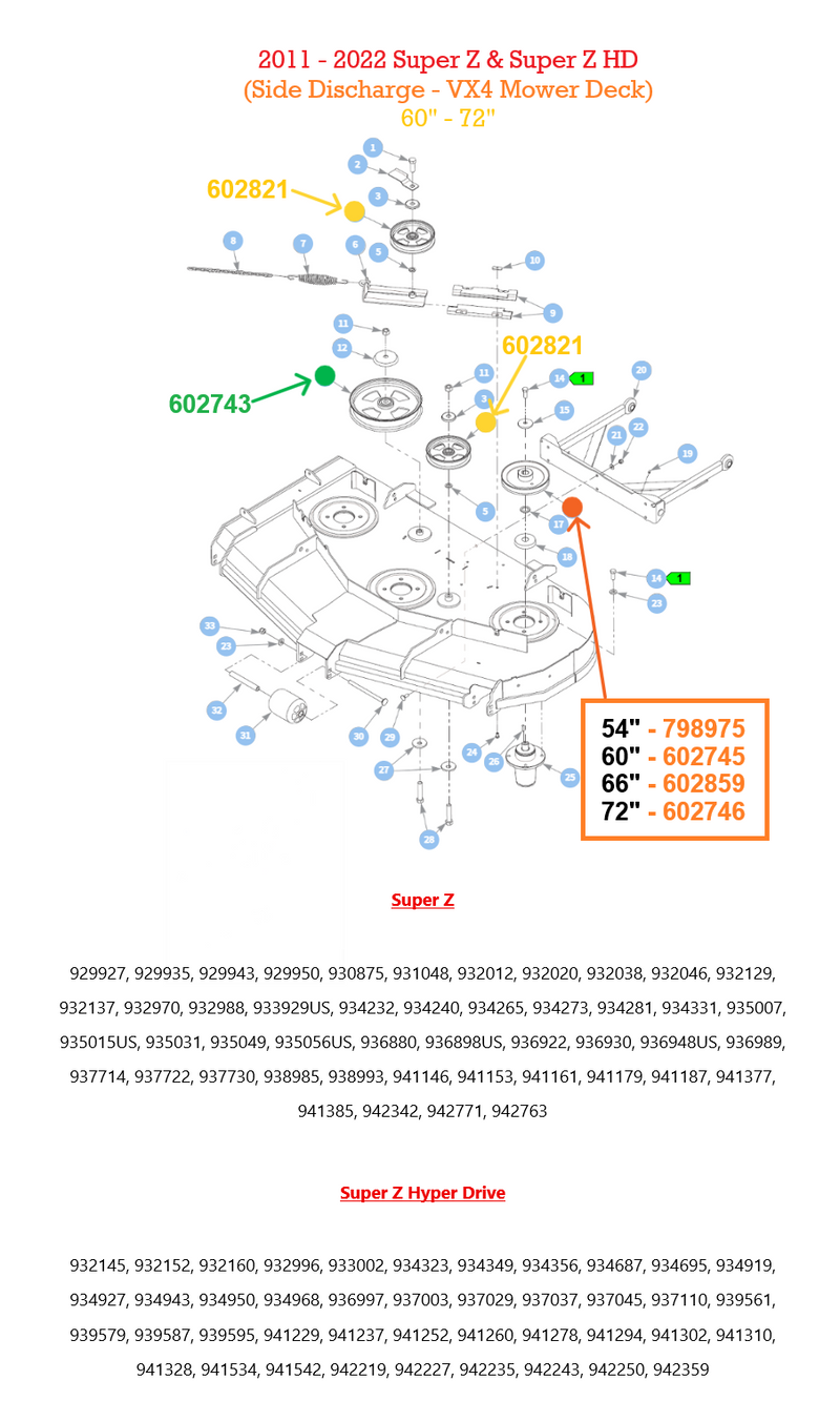 Hustler OEM 602821 Mower Deck 6