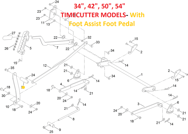 Toro OEM 139-7452 Foot Pedal Fits Current/Late - 34