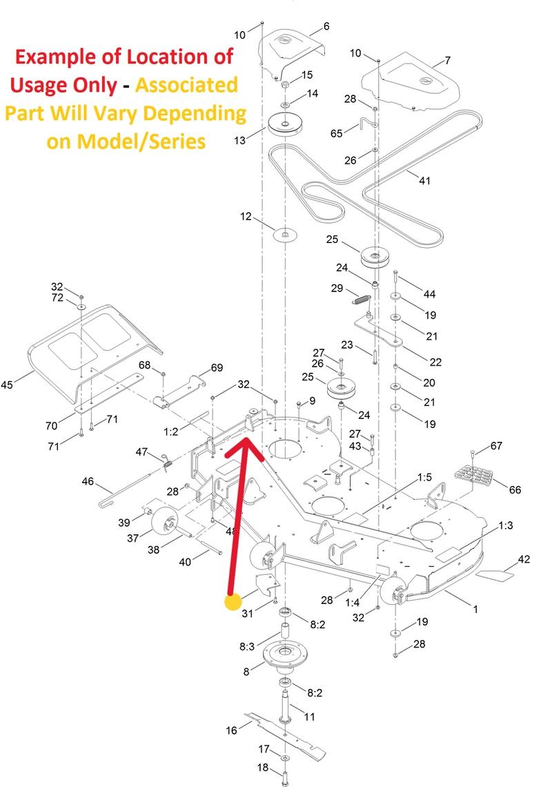 Toro OEM 115-9653-03 Discharge Baffle Fits Late 54