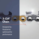 Husqvarna X-Cut S93G-45 12" Chainsaw Chain – 3/8" Mini Pitch, .050" Gauge, 45 Drive Lin